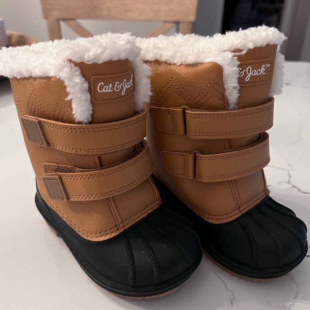 Cat & Jack Toddler Denver Winter Boots, Cognac 7